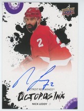 2025-26 UD DETROIT RED WINGS CENTENNIAL Nick Leddy OCTOPUS INK AUTO