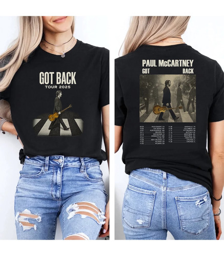 T-shirt Paul McCartney Got Back Tour - Réédition, Coton, Multiples Tailles (S à 5XL) - Neuf Avec étiquettes
