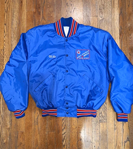 Vintage 80s DeLong ARCO Watson Refinery Nylon Windbreaker Bomber Jacket XL - product listing photo
