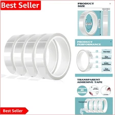 4 Rolls Clear Polyester Heat Transfer Tape - 20mm x 33m, Perfect for Heat Press