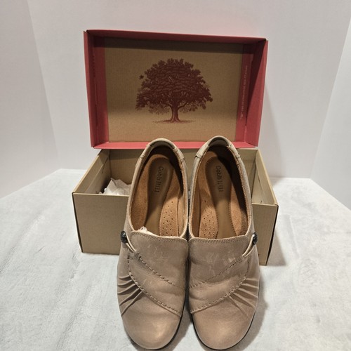 Rockport Cobb Hill Paulette Loafers Beige Leather Comfort Shoes Womens 8.5 M