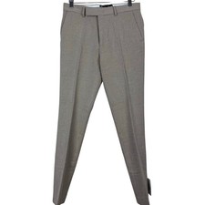 ASOS Linen Blend Dress Pants Mens 32 Tailored Slim Neutral Workwear Trousers NWT