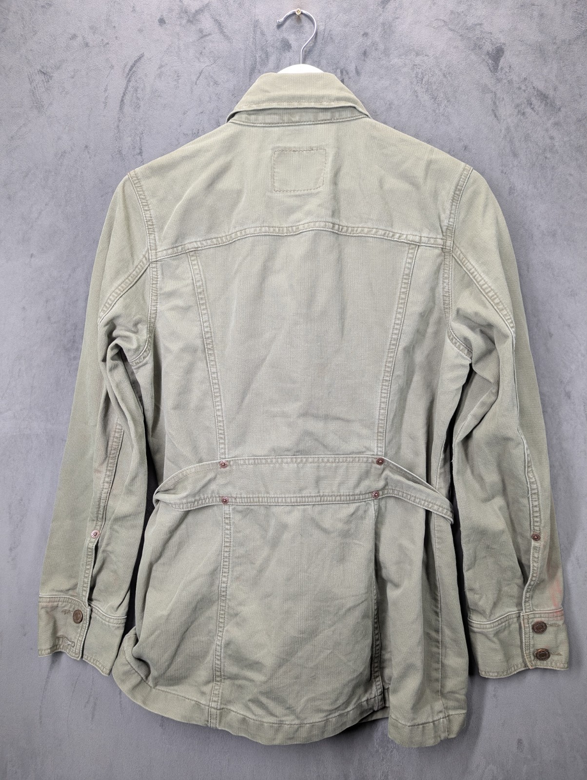 Y2K Levi's Women's Bush Jacket Size Medium Full Zip Belt Cotton Made In Brazil image 4