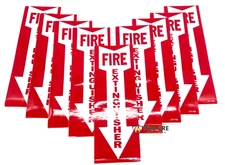 Fire Extinguisher Arrow Signs (self-adhesive 4x12 vinal) 10 pack