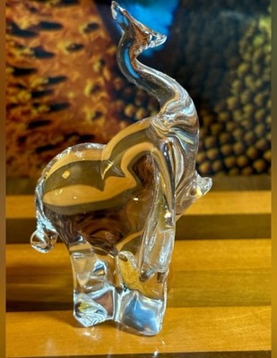 ENERYDA CRYSTAL Glasbruk Sweden Glass Elephant Figurine