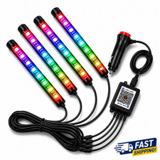 Car Interior LED Light Strip Kit RGB Underdash App Wireless Music Voice Control