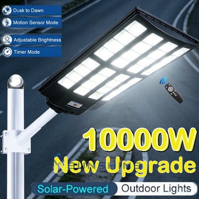 10000W Solar Street Lights Commercial Outdoor Dusk To Dawn Light for Parking Lot