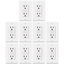 Package of 10 GFCI outlets 20 Amp with tamper protection
