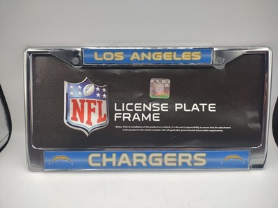 Los Angeles Chargers NFL 3D Polyurethane 2-Hole Chrome Metal License Plate Frame