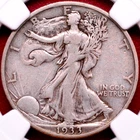 NGC VF-30! 1933-S WALKING LIBERTY HALF