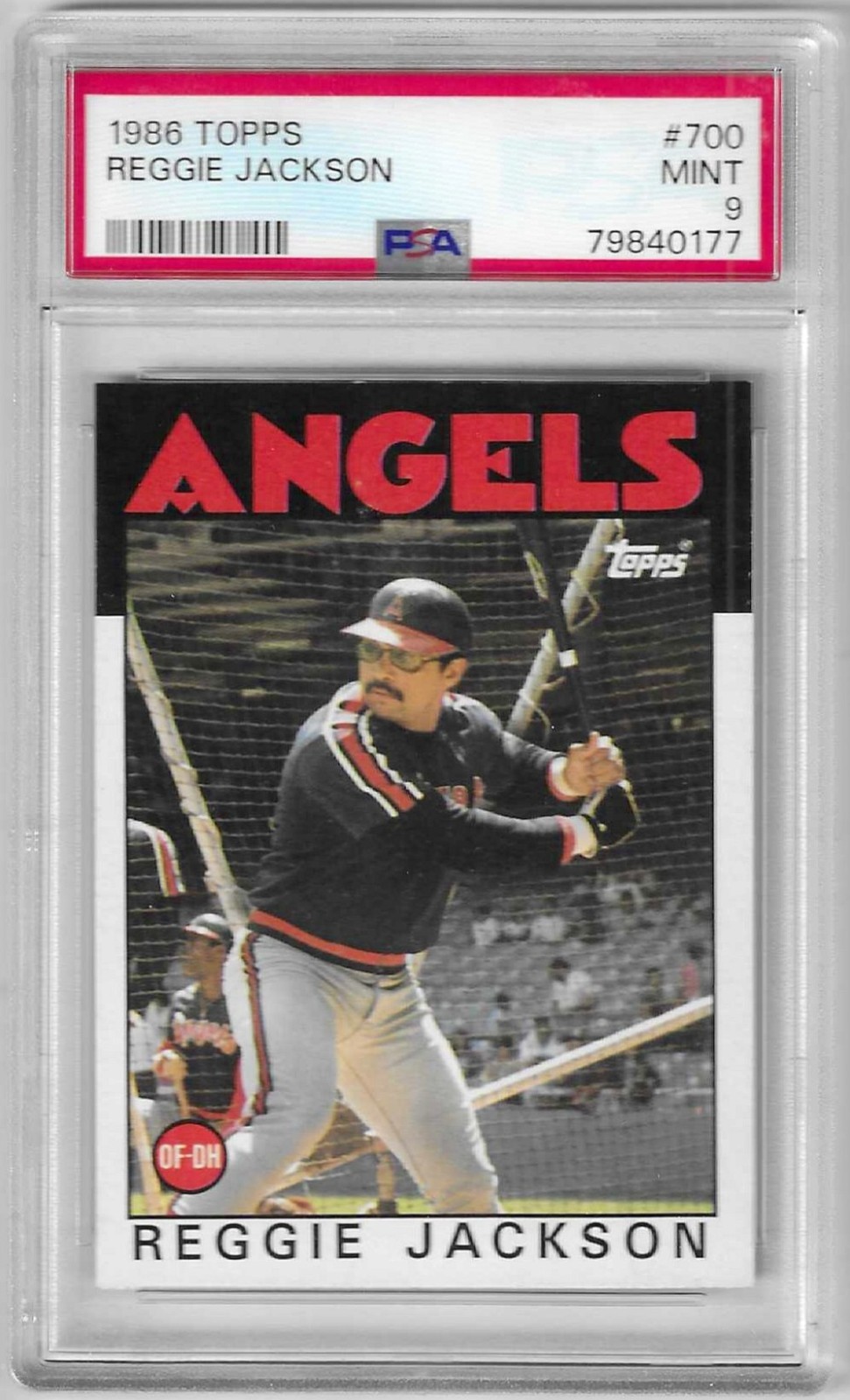 1986 Topps Reggie Jackson #700 PSA 9 Mint Baseball Card.