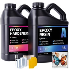 Epoxy Resin Kit 64OZ Crystal Clear Anti-Yellowing Art Craft DIY
