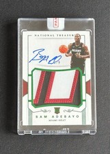 2017-18 National Treasures Bam Adebayo Rookie Patch Auto Emerald 5/5 1/1 Encased