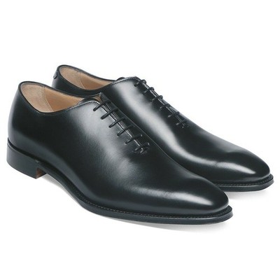 New Handmade Genuine Black Leather One Piece Causal Formal Lace Up Dress Shoes