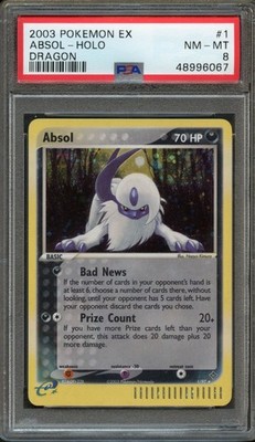 Absol 1/97 EX Dragon Holo Rare PSA 8 NM-Mint Pokemon Card