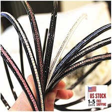 6Pcs Bling Bling 1 Rows Crystal Rhinestone Headband for Women Girls Thin Hair
