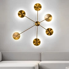 Modern LED Metal Wall Light Metal Sputnik Sconce Lamp Fixture Brass Art Decor