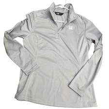 The North Face Womens 1/4 Zip Pullover Sweatshirt Gray Logo Embroidered M