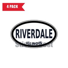 Illinois Riverdale Oval Sticker 4 Pack 3x2 Inch