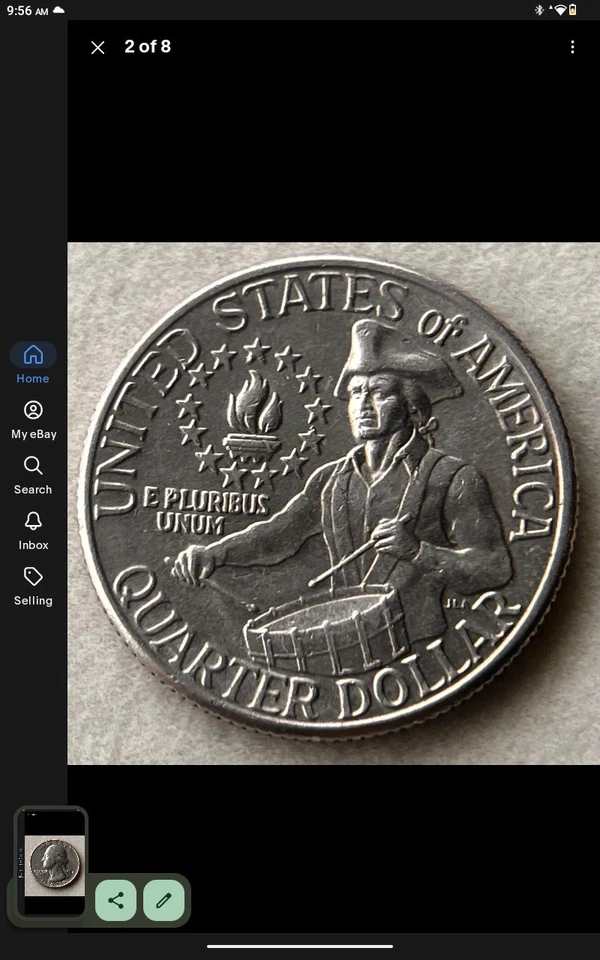 1776-1976 D US Bicentennial Quarter, Rare filled Mint Mark Regular - Image 2 of 2