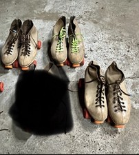 VTG Ladies Riedell Red Wing Leather Roller Skates Sure Grip Trucks Size 12