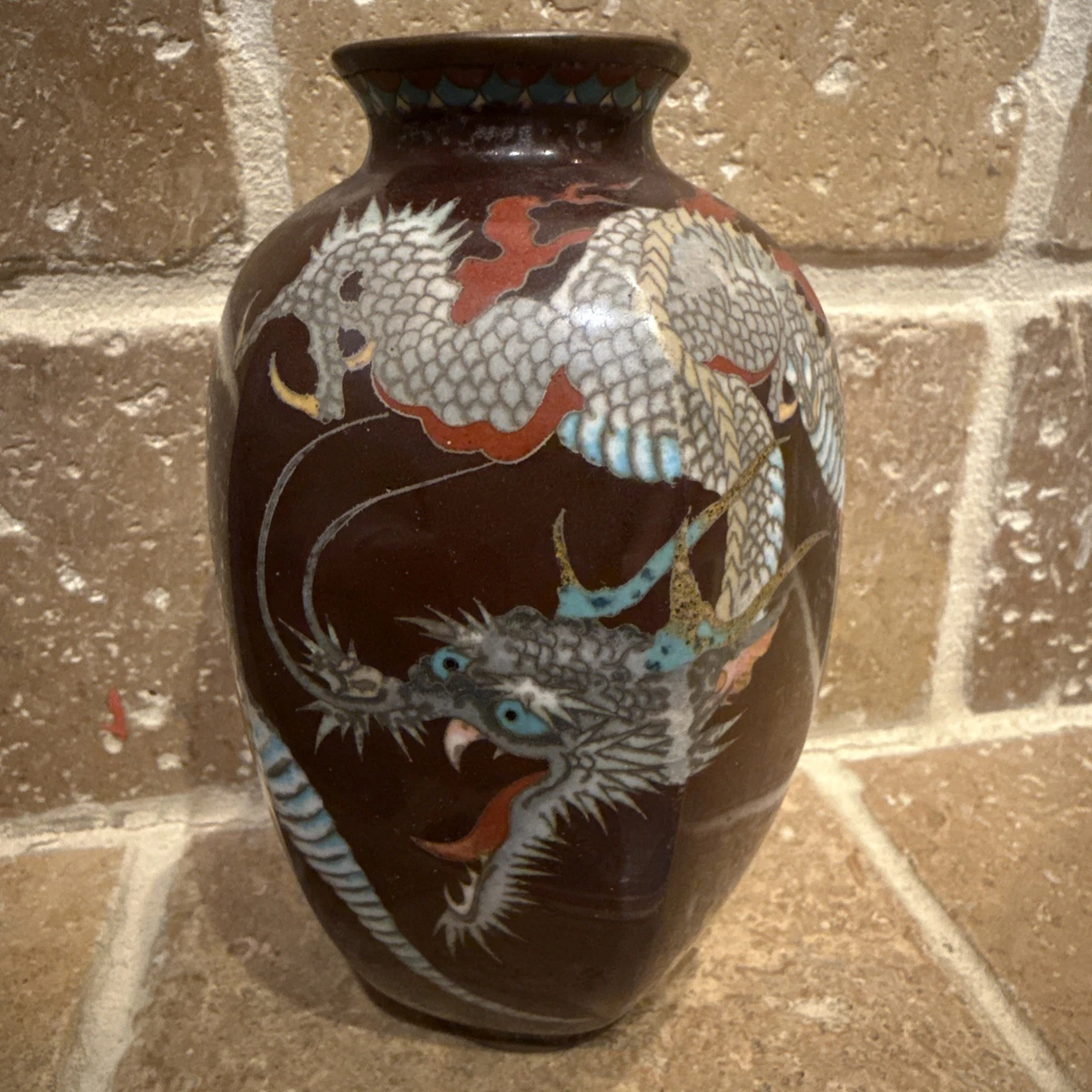 日本景泰蓝龙在日本古董花瓶| eBay