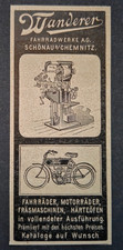 1. Wanderer Fahrradwerke AG Fahrräder Motorräder Werbeanzeige Werbung 1904