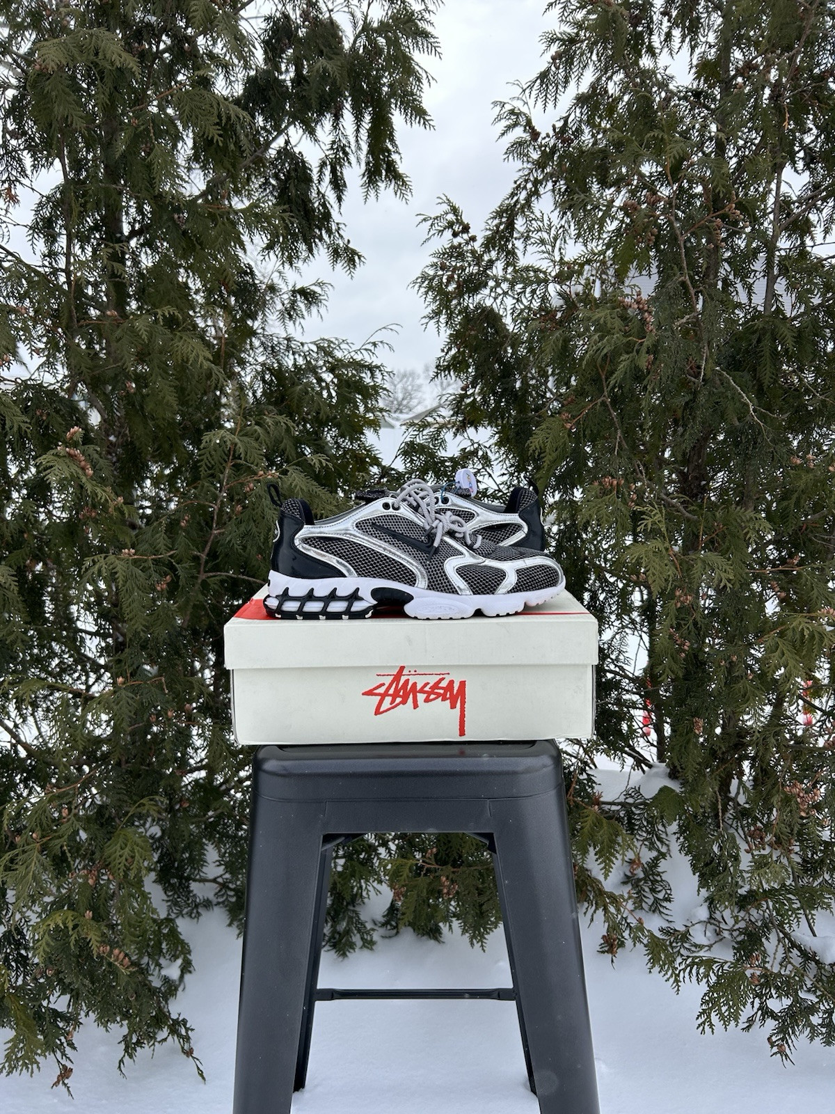 Nike Air Zoom Spiridon Caged 2 x Stussy “Pure Platinum” Size 11