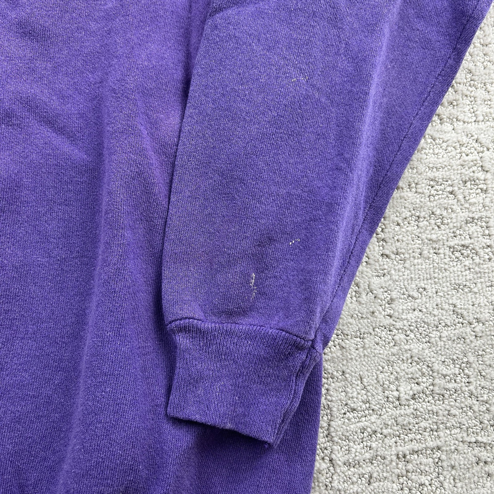 Vintage Hanes Sport Sweatshirt Mens 2XL Purple Made USA Raglan Crewneck 90s