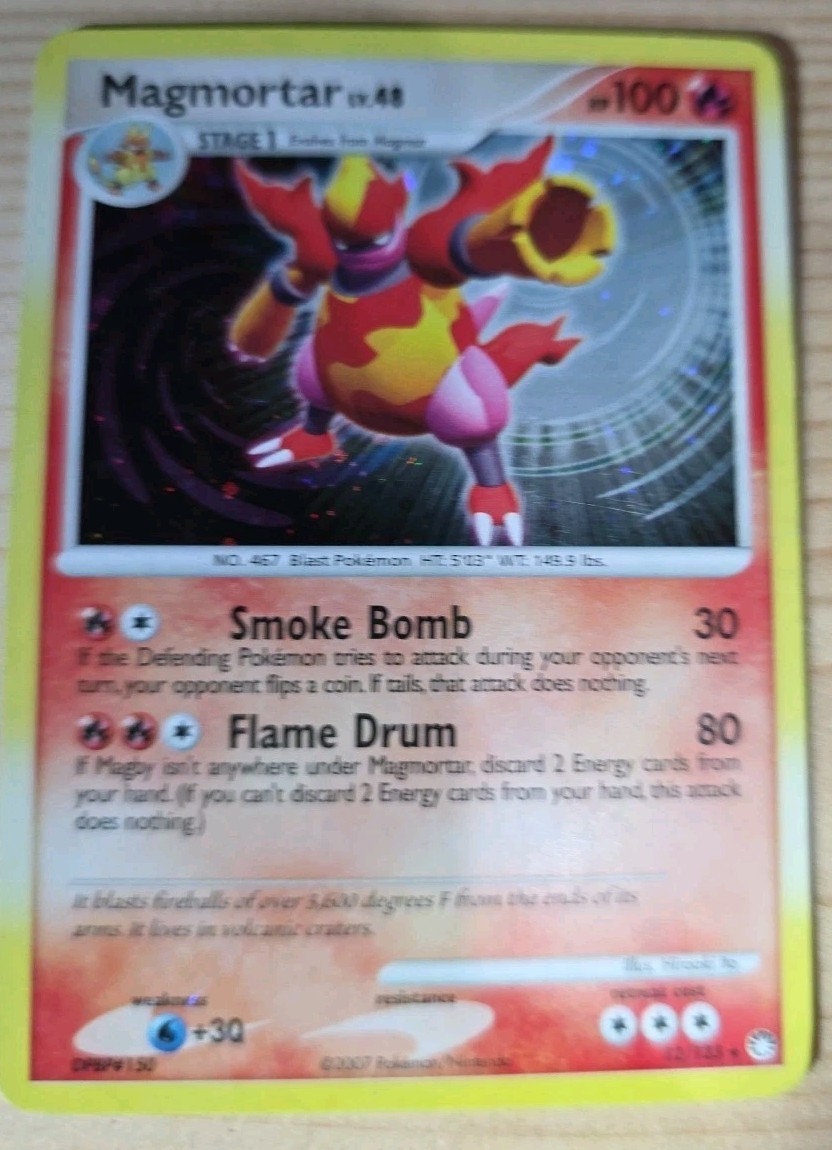 (LP) Magmortar 12/123 2007 Mysterious Treasures Holo Rare Pokemon Card