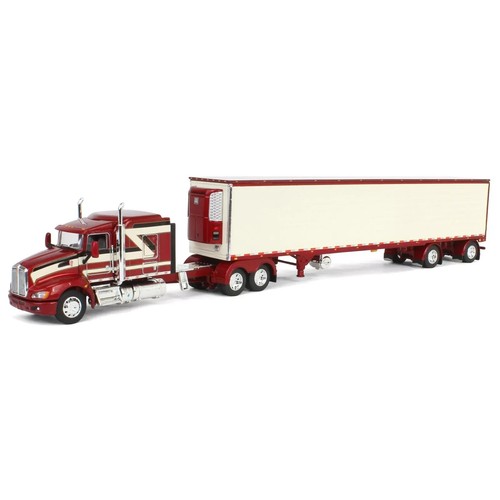 DCP RED KENWORTH T660 72 FLATTOP CAB 40' WHITE REEFER TRAILER 60-1907