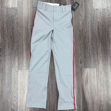 Champro Baseball Pants Gray With Red Line Open Bottom Loose Fit Youth Large New