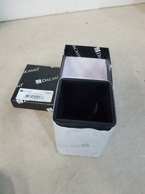 Dacasso A1010 Square Black Leather Pencil Cup