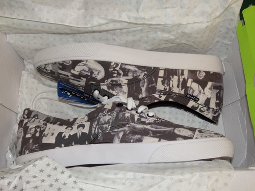 RARE NEW HUF Sutter Sneakers Men's Size 8 Blonde Band Graphic Low Skater Black - Picture 18 of 18