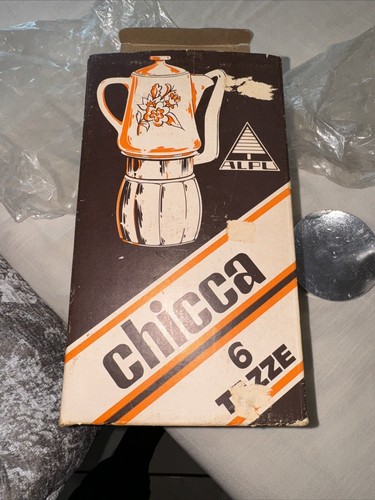 Cafetera de porcelana Chicca vintage antigua pero nunca usada con flores moradas - Imagen 2 de 8