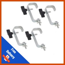 4 x Heavy Duty 50mm G Clamp Steel Hook Bracket | DJ | Truss | Lighting | Chrome