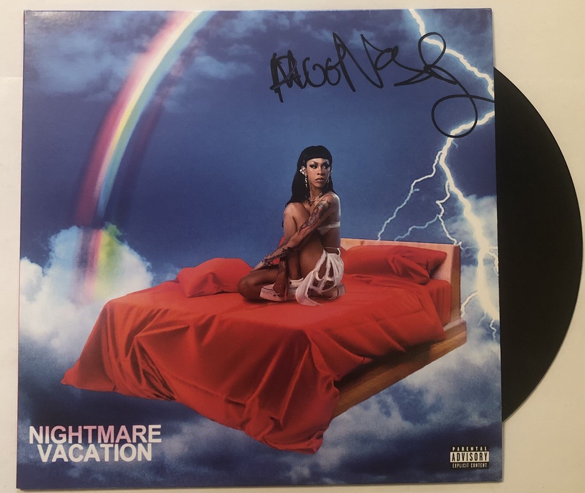 RICO NASTY SIGNED NIGHTMARE VACATION LP VINYL RECORD ALBUM RAPPER