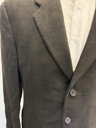 MANI BY GIORGIO ARMANI Finely Textured Stripe Wool Jacket in Chocolate Size 46 R - Picture 4 of 11