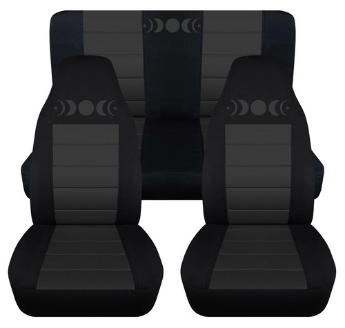 Front and Rear car seat covers Fits Jeep wrangler YJ-TJ-LJ Moon Phase design - Picture 9 of 18