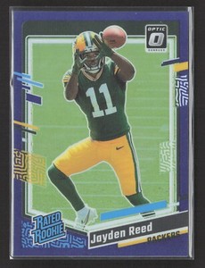 2023 Panini Donruss Optic - Rated Rookie Jayden Reed #239 Purple Prizm (RC) /50