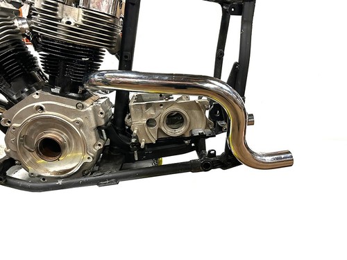 1970-1984 Harley Davidson FL Shovelhead Dual Crossover Chrome Exhaust System - Picture 4 of 4