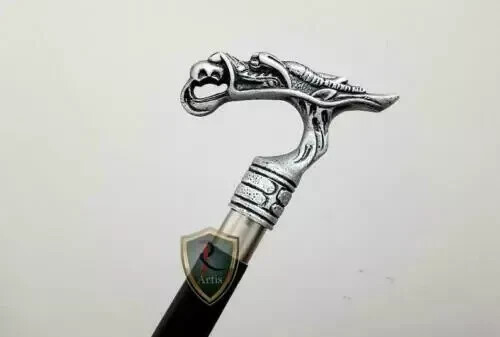 Nautical Solid Dragon Head Design Handle Wooden S… - image 3