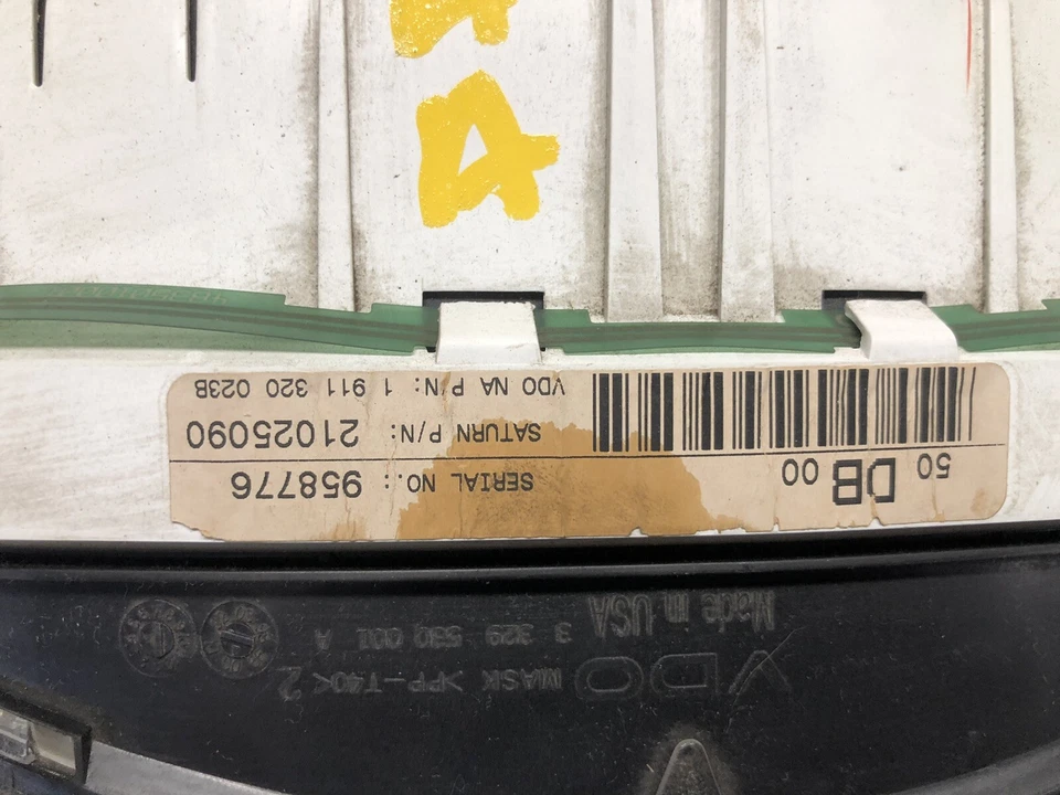 2000 - 2002 年土星 SL1 4dr 1.9 A/T 仪器测速仪簇 — 第 3/4 张图片