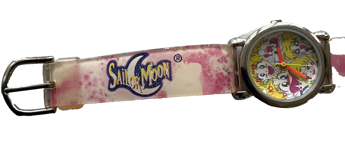 Sailor Moon Girl's Vintage 90s Wristwatch Serena Faces Pink