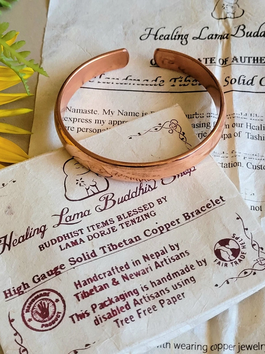 Solid Copper Tibetan Bracelet Healing Llama Buddhist Shop Dorje