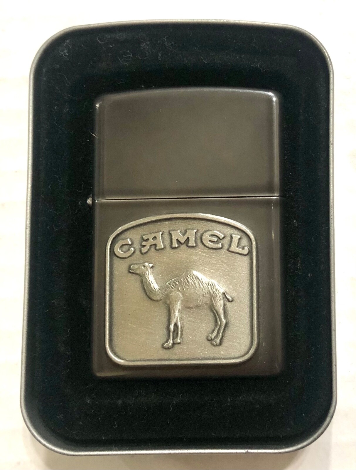 Zippo Camel Tombstone -Z132- Midnight Chrome. New.