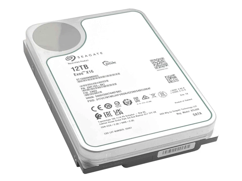Seagate Exos X16 12TB 256MB 7200RPM 3.5in SATA6Gb/s Enterprise HDD ST12000NM000G - Image 3 of 4