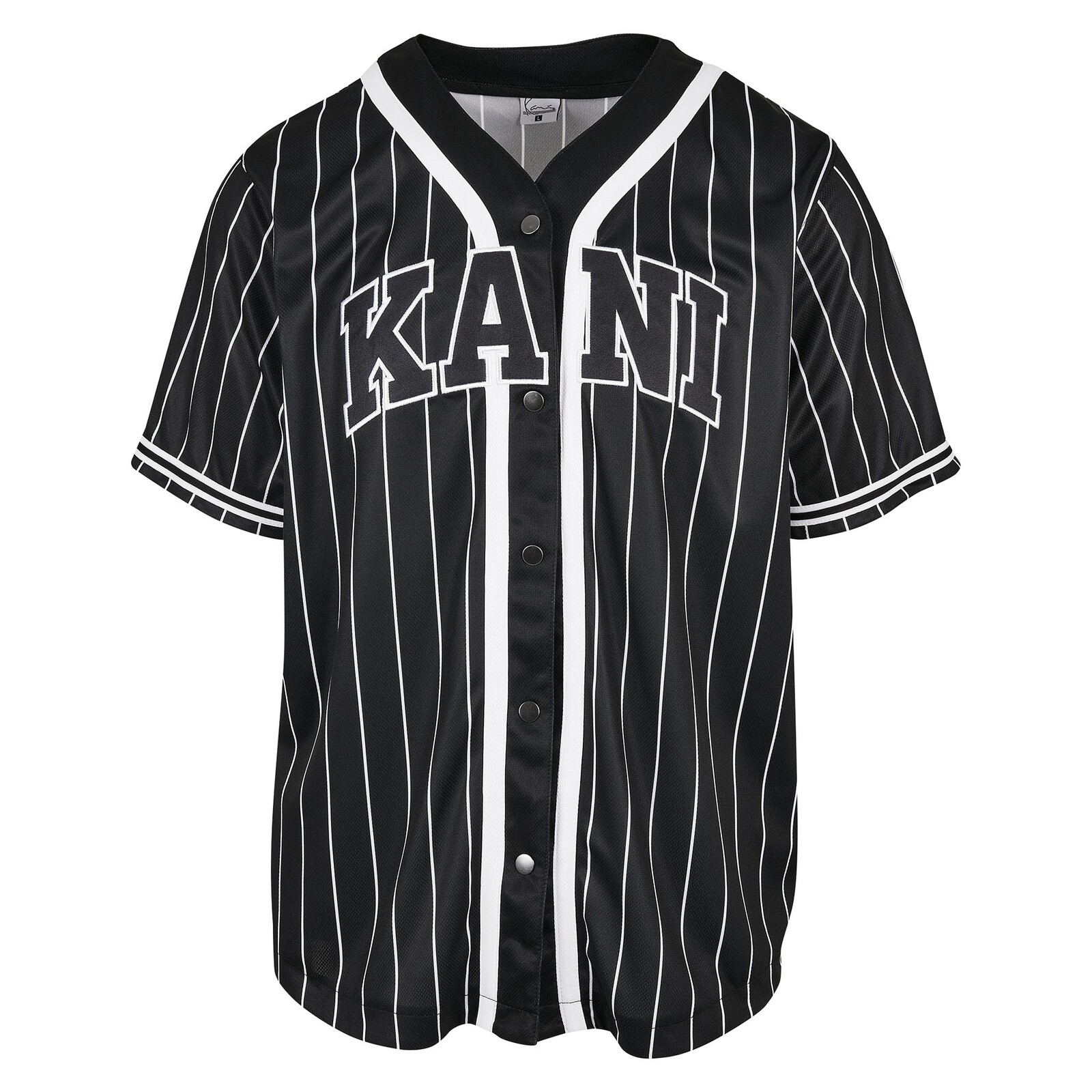 Бейсбольная рубашка Karl Kani Herren Hemd Kurzarmhemd в тонкую полоску с засечками Oberteil