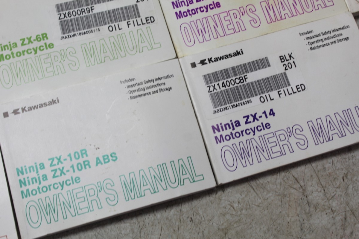KAWASAKI NINJA 250 1000 ZX6 ZX10 ZX14 ORIGINAL OWNERS MANUAL BOOK