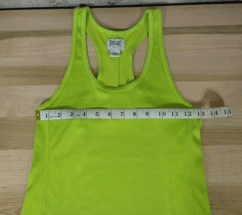 Everlast Tank Top Womens Medium Athletic Ribbed Stretch Lime Green - Foto 4 di 5